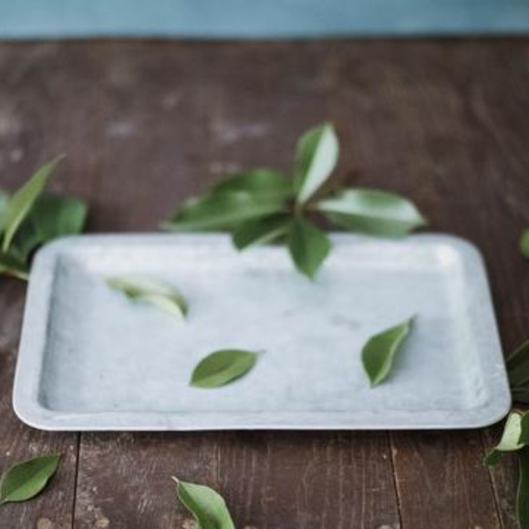Vintage Other - Vintage Galvanized Silver Metal Tray
